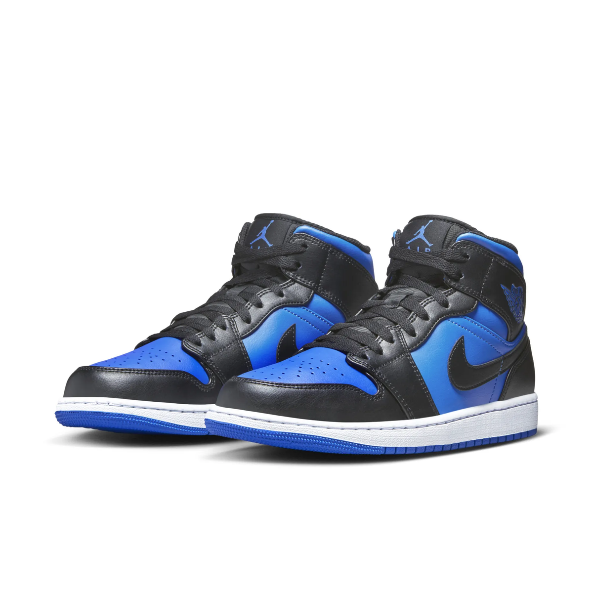 Nike air jordan 1 mid black blue sale