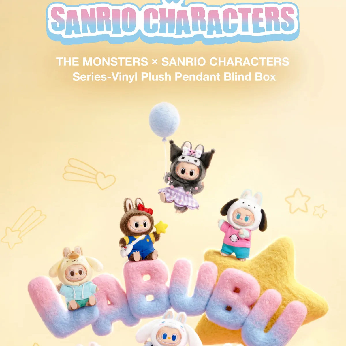 THE MONSTERS LABUBU × Sanrio Characters Series-Vinyl Plush Pendant
