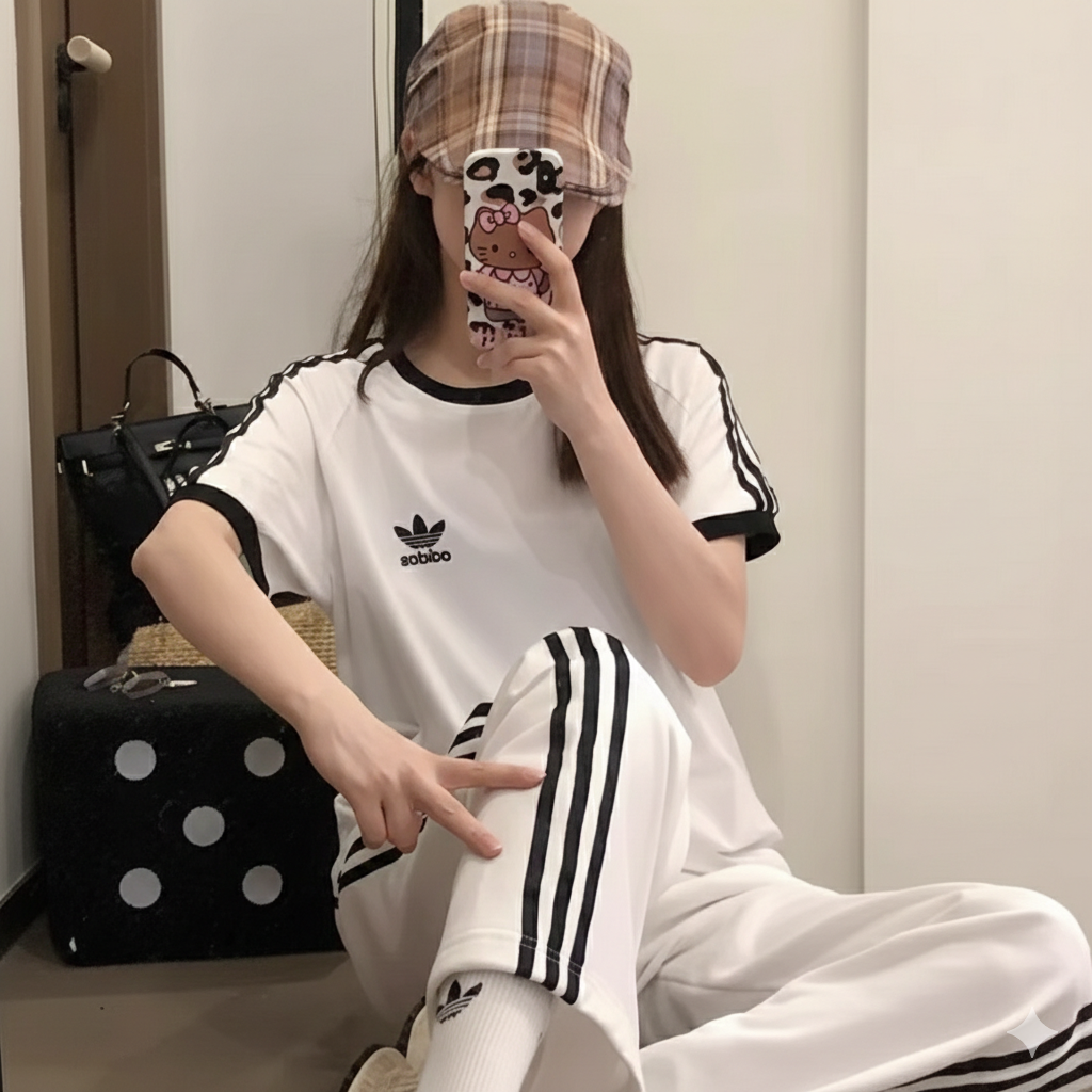 ADIDAS CLASSIC 3 STRIPES TEE T-SHIRT (SAME DESIGN JENNIE)