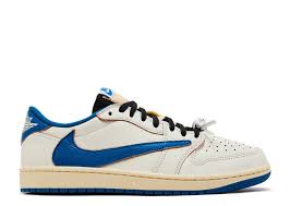 Fragment Design x Travis Scott x Air Jordan Air 1 Retro Low OG SP 'Sail Military Blue' DM7866-104