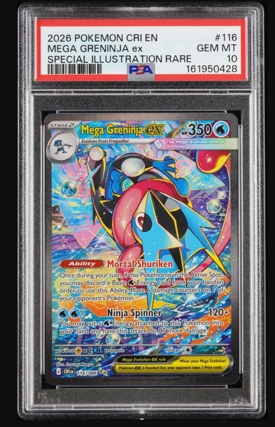 2026 POKEMON CHAOS RISING MEGA GRENINJA EX 116/086 SIR PSA 10