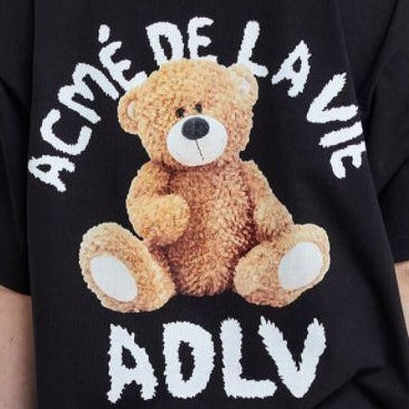 ADLV TEDDY BEAR T-Shirt TEE BLACK (DIRECTLY FROM KOREA)
