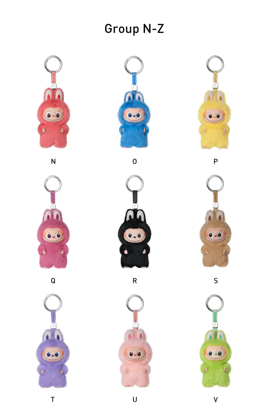 THE MONSTER PIN FOR LOVE SERIES - Vinyl Plush Pendant blind box (A-M)(N-Z) (28 COLOURS)