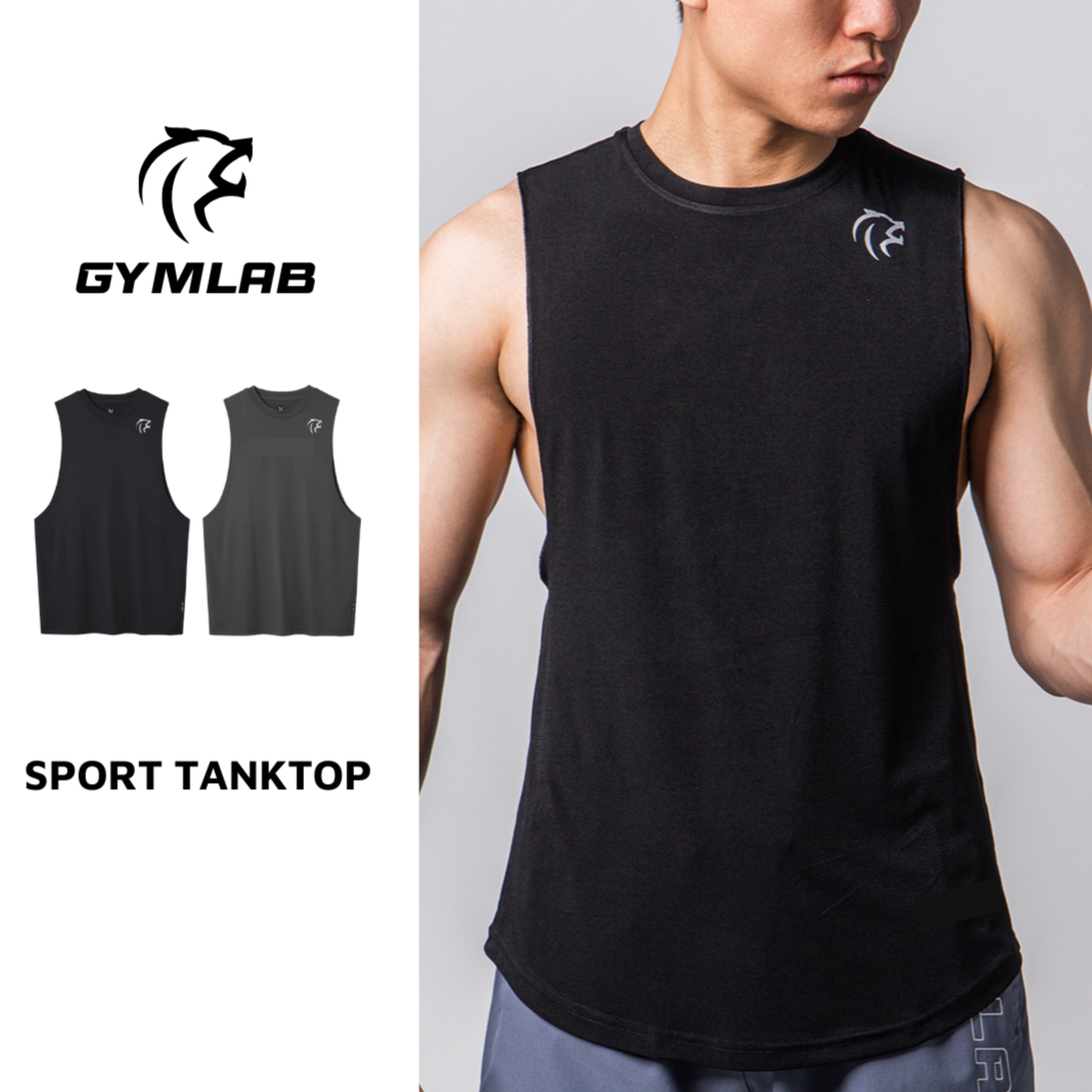Gymlab Gym Tank Top with Gymlab Technology Korea - Silver logo