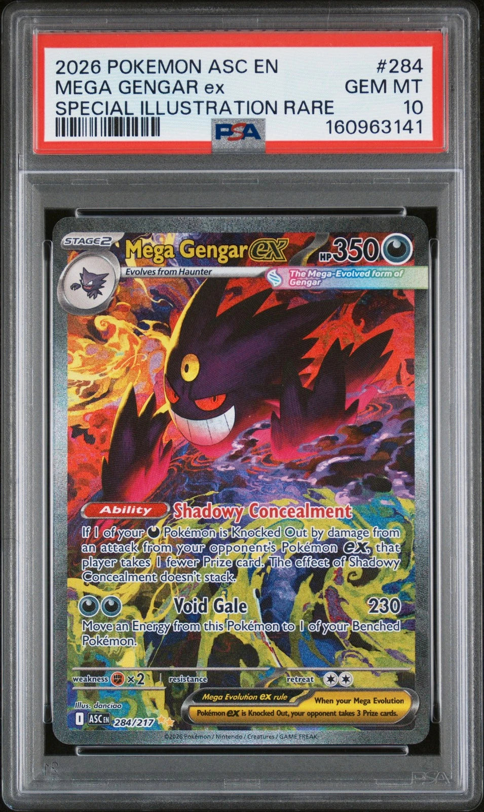2026 POKEMON ASCENDED HEROES SPECIAL ILLUSTRATION RARE MEGA GENGAR EX PSA 10