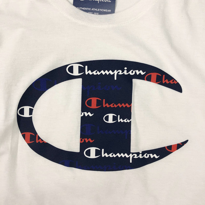 Champion Big C Center Logo Crew neck T-shirt Navy Blue Large NWT