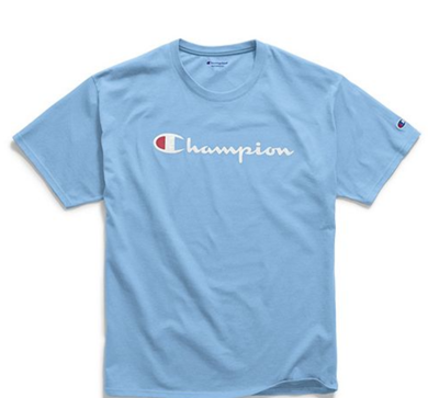 Champion t shirt light shop blue