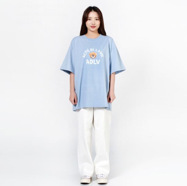 ADLV TEDDY BEAR T-Shirt TEE SKY BLUE (TRỰC TIẾP TỪ HÀN QUỐC)