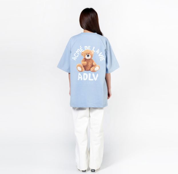 ADLV TEDDY BEAR T-Shirt TEE SKY BLUE (DIRECTLY FROM KOREA)
