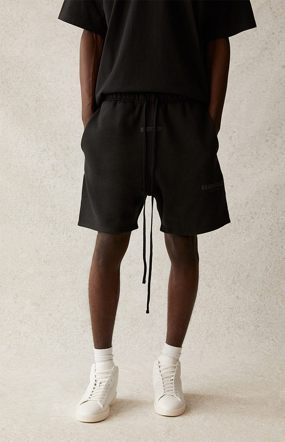[NEW SS22] FEAR OF GOD FOG Essentials 3M Black Logo Sweat Short (CORE Collection)