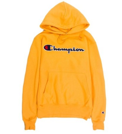 Yellow champion hoodie hot sale reverse weave